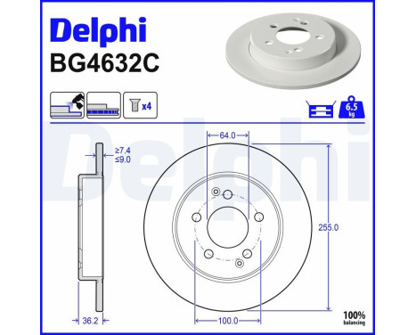 Disco de freno BG4632C Delphi