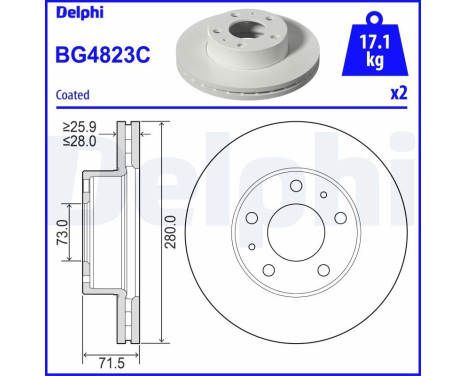 Disco de freno BG4823C Delphi