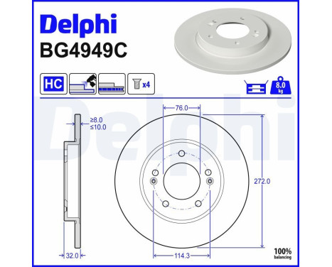 Disco de freno BG4949C Delphi