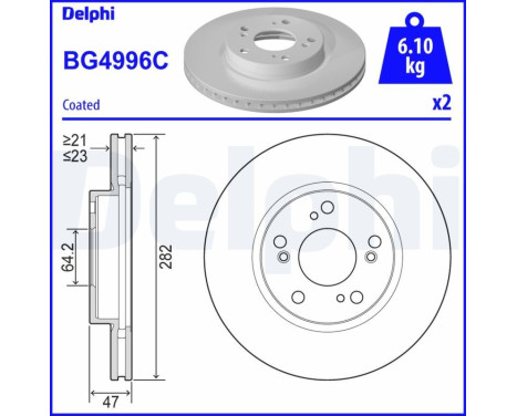 Disco de freno BG4996C Delphi