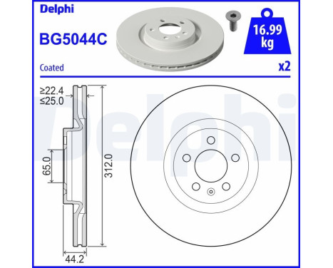 Disco de freno BG5044C Delphi