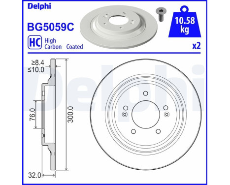 Disco de freno BG5059C Delphi
