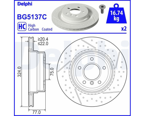 Disco de freno BG5137C Delphi