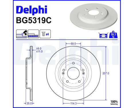 Disco de freno BG5319C Delphi