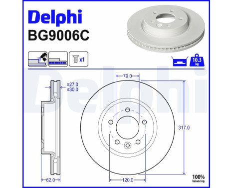 Disco de freno BG9006C Delphi