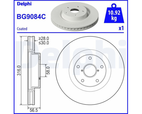 Disco de freno BG9084C Delphi