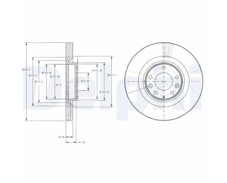 Disco de freno BG9104 Delphi