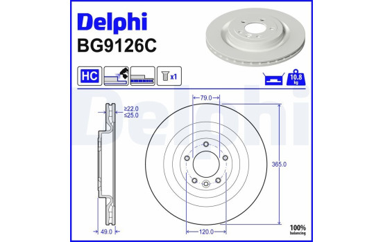 Disco de freno BG9126C Delphi
