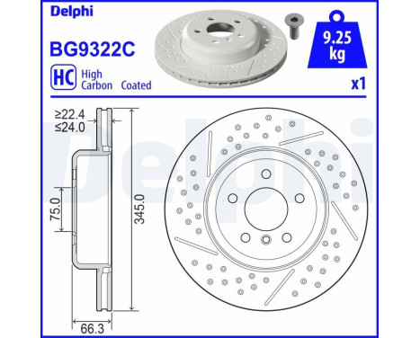 Disco de freno BG9322C Delphi