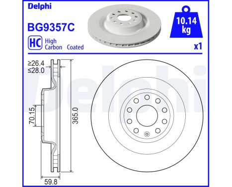 Disco de freno BG9357C Delphi