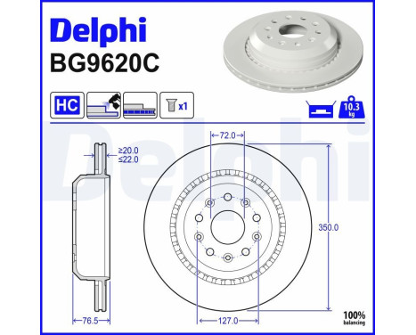 Disco de freno BG9620C Delphi