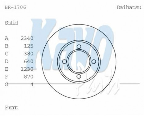 Disco de freno BR-1706 Kavo parts