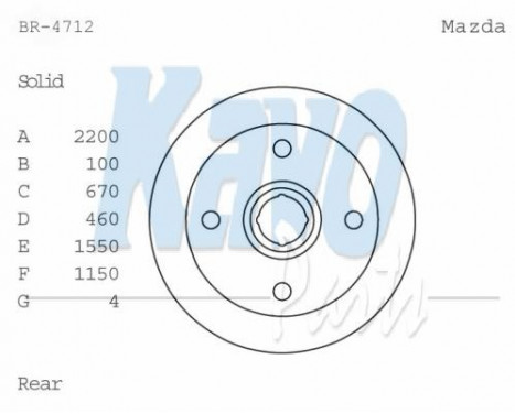 Disco de freno BR-4712 Kavo parts