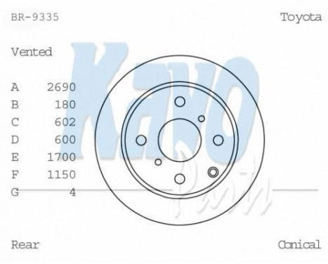 Disco de freno BR-9335 Kavo parts