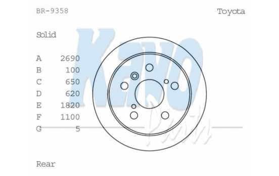 Disco de freno BR-9358-C Kavo parts, Imagen 2