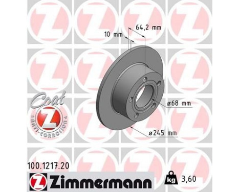 Disco de freno Coat Z 100.1217.20 Zimmermann