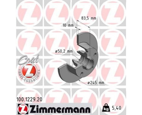 Disco de freno Coat Z 100.1229.20 Zimmermann