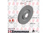 Disco de freno Coat Z 110.2212.20 Zimmermann
