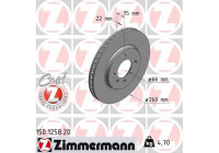 Disco de freno Coat Z 150.1258.20 Zimmermann