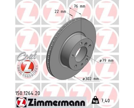 Disco de freno Coat Z 150.1264.20 Zimmermann