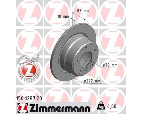 Disco de freno Coat Z 150.1287.20 Zimmermann