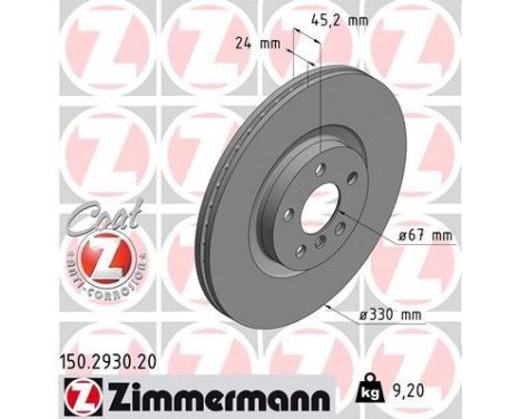 Disco de freno Coat Z 150.2930.20 Zimmermann