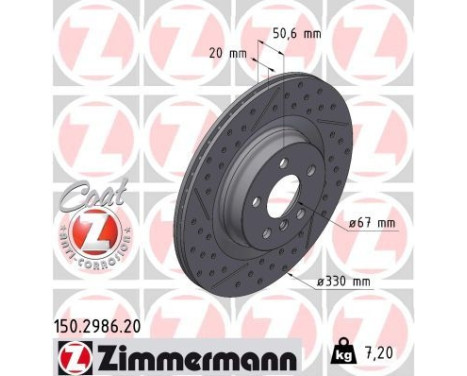 Disco de freno COAT Z 150.2986.20 Zimmermann