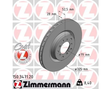 Disco de freno Coat Z 150.3471.20 Zimmermann