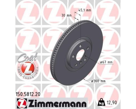Disco de freno COAT Z 150.5812.20 Zimmermann