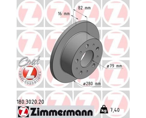Disco de freno Coat Z 180.3020.20 Zimmermann