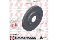 Disco de freno COAT Z 200.2539.20 Zimmermann