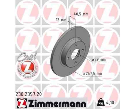 Disco de freno Coat Z 230.2357.20 Zimmermann