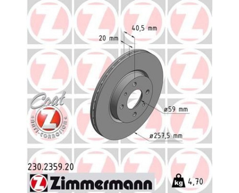 Disco de freno Coat Z 230.2359.20 Zimmermann