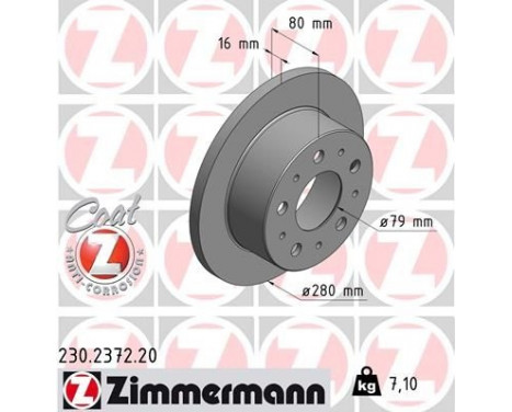 Disco de freno Coat Z 230.2372.20 Zimmermann