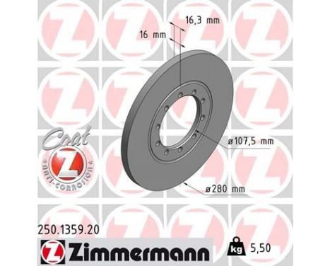 Disco de freno Coat Z 250.1359.20 Zimmermann