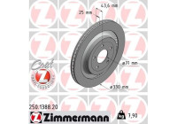 Disco de freno Coat Z 250.1388.20 Zimmermann