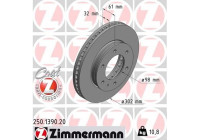 Disco de freno Coat Z 250.1390.20 Zimmermann