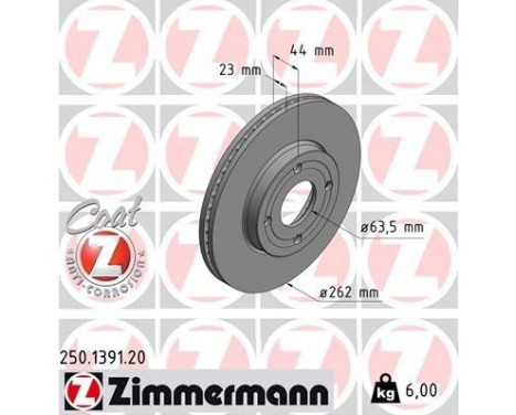 Disco de freno Coat Z 250.1391.20 Zimmermann