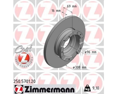 Disco de freno COAT Z 250.5701.20 Zimmermann