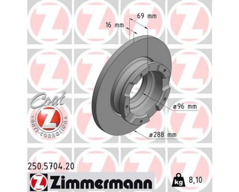 Disco de freno COAT Z 250.5704.20 Zimmermann