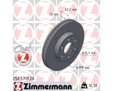 Disco de freno COAT Z 250.5717.20 Zimmermann