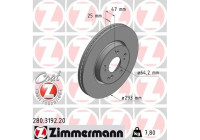 Disco de freno COAT Z 280.3192.20 Zimmermann