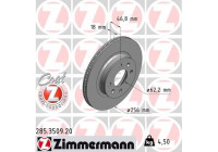Disco de freno Coat Z 285.3509.20 Zimmermann