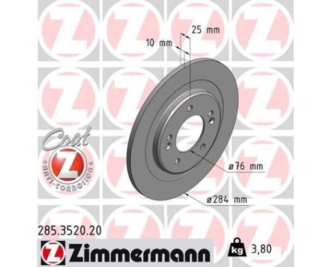 Disco de freno Coat Z 285.3520.20 Zimmermann