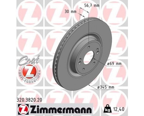Disco de freno COAT Z 320.3820.20 Zimmermann
