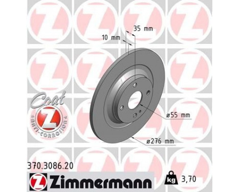 Disco de freno Coat Z 370.3086.20 Zimmermann
