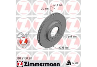Disco de freno Coat Z 380.2160.20 Zimmermann