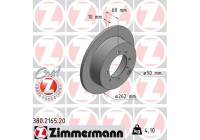 Disco de freno Coat Z 380.2165.20 Zimmermann