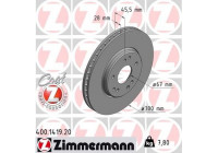 Disco de freno Coat Z 400.1419.20 Zimmermann