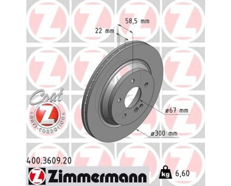 Disco de freno Coat Z 400.3609.20 Zimmermann